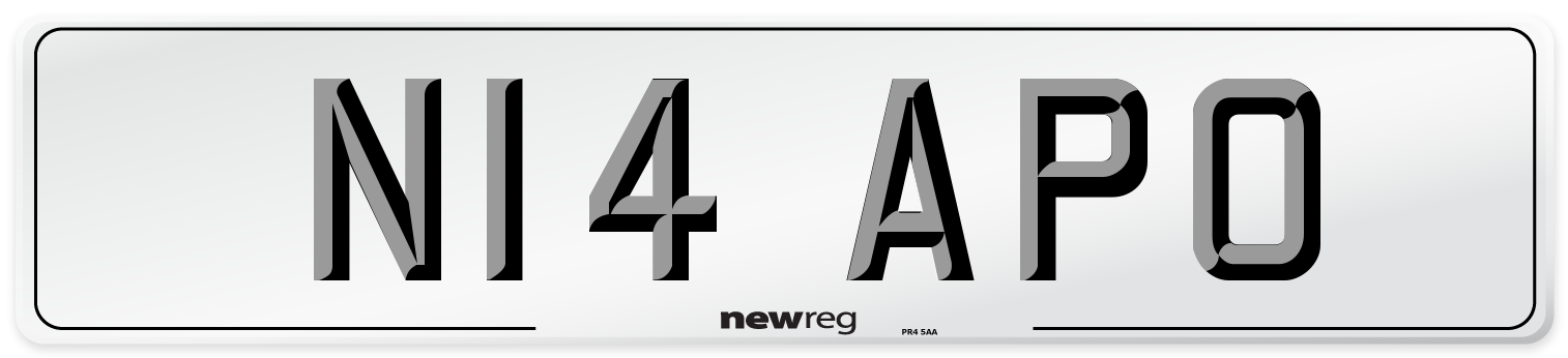 N14 APO Number Plate from New Reg